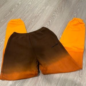 I am gia orange to brown ombré joggers